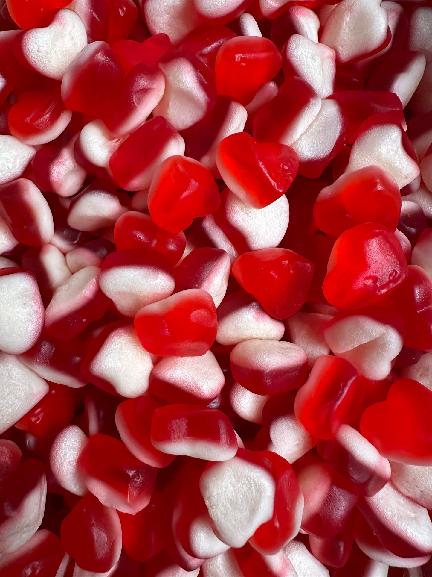 Petits cœurs fraise-crème lisses